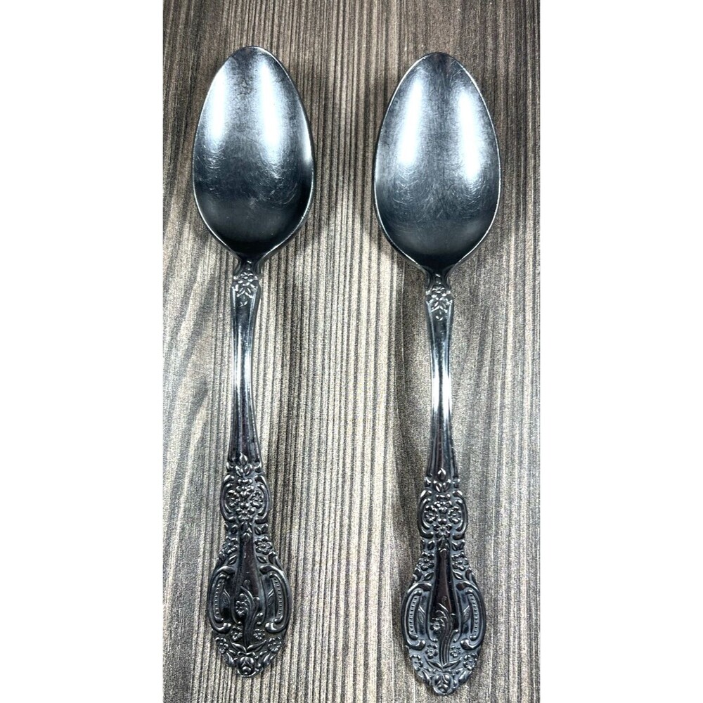Set of two Vintage SPRINGTIME Stainless Tablespoon Flatware 7 1/2" JAPAN